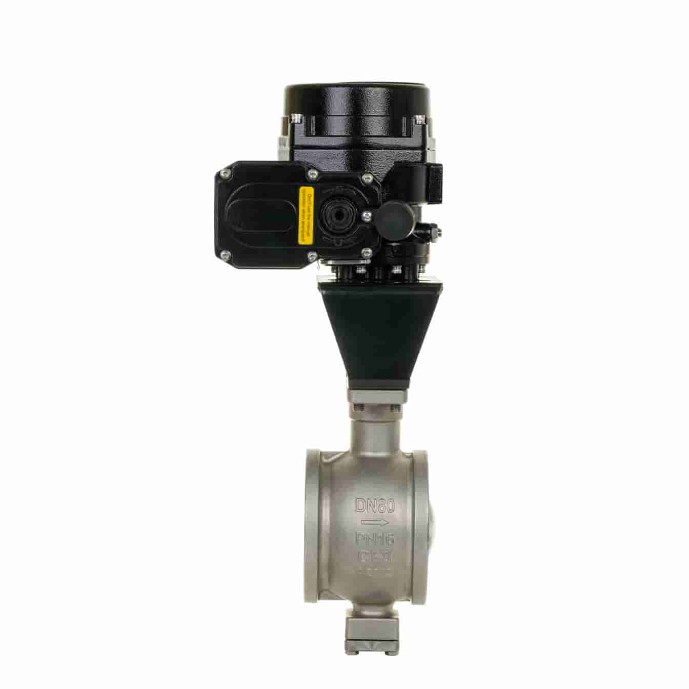 Vanne V-balle électrique en acier inoxydable